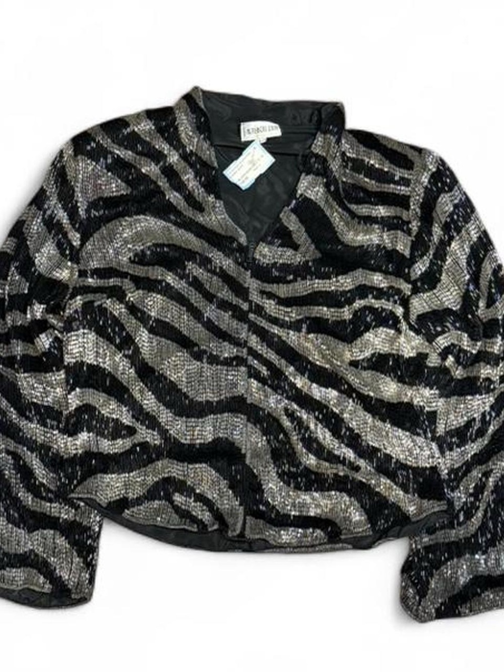 Y2K Holt Renfrew Deadstock Bedazzled Silk Beaded Padded Jacket